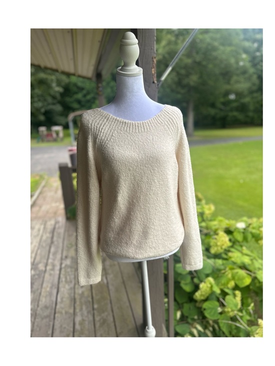 Eileen Fisher Sweaters - Eileen Fisher Cream Italian Yarn Raglan Sweater Size Medium